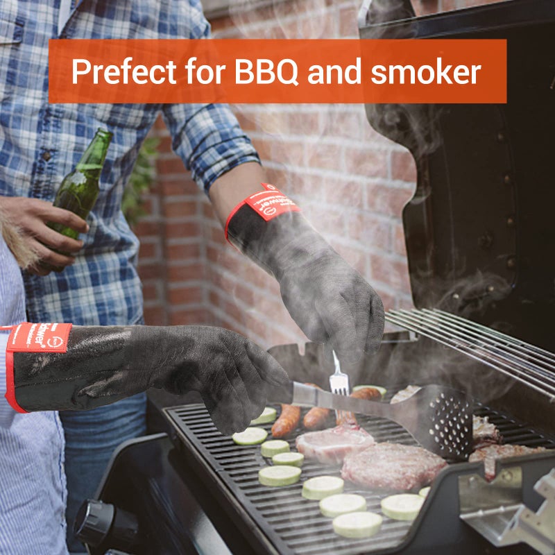 Schwer 932Â°F Extreme Heat Resistant BBQ Gloves, Waterproof Oven & Fryer Gloves, Oil Resistant Neoprene Grill Gloves for Baking, Smoker, 14 inch - Image 5